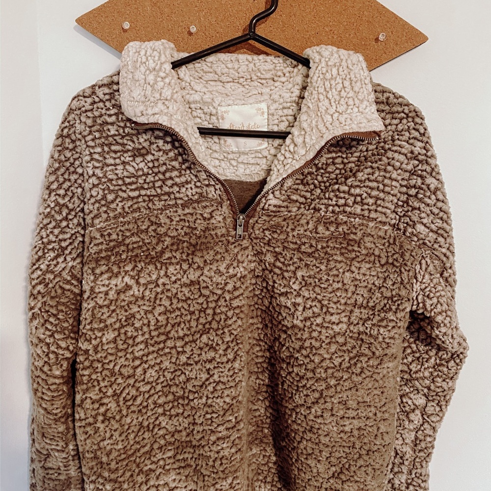 Altered state fuzzy Sherpa quarter zip